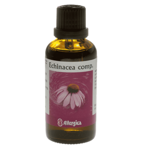 Glasflaske med lægemidlet Echinacea comp.