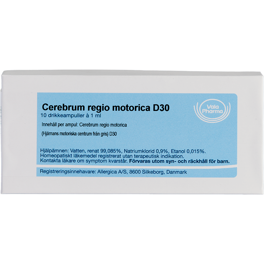 Cerebrum regio motorica D30 ampuller - homøopatisk lægemiddel fra Allergica
