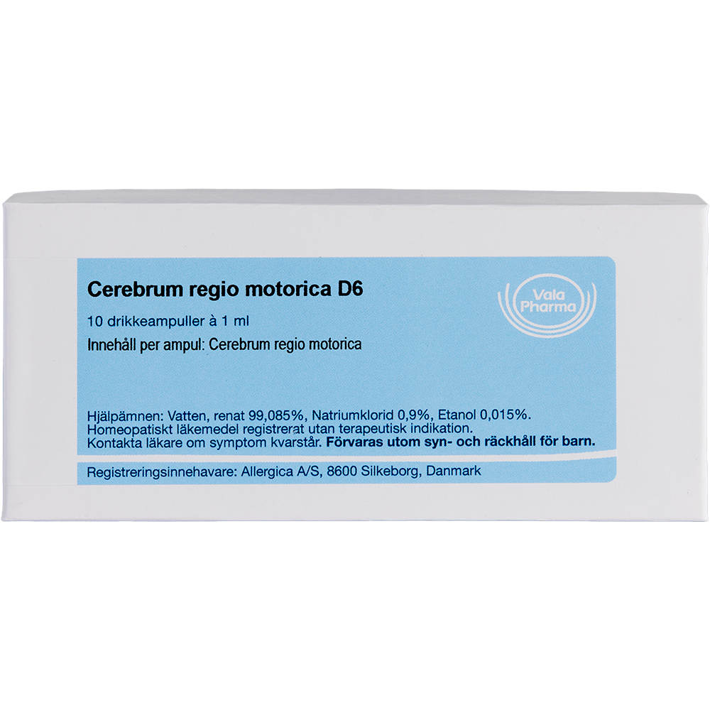 Cerebrum regio motorica D6 ampuller - homøopatisk lægemiddel fra Allergica