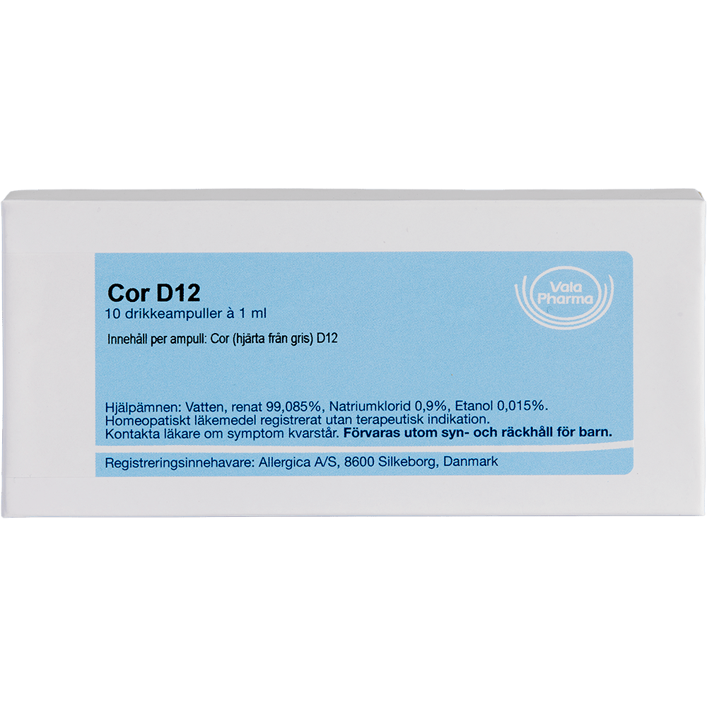 Cor D12 ampuller - homøopatisk lægemiddel fra Allergica