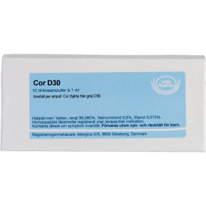 Cor D30 ampuller - homøopatisk lægemiddel fra Allergica