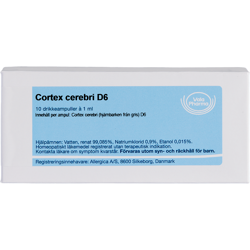 Cortex cerebri D6 ampuller - homøopatisk lægemiddel fra Allergica