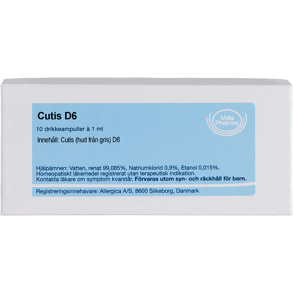 Cutis D6 ampuller - homøopatisk lægemiddel fra Allergica