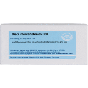 Disci intervertebrales D30 ampuller - homøopatisk lægemiddel fra Allergica
