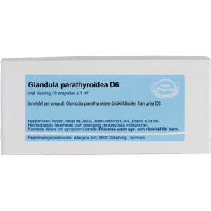 Glandula parathyroidea D6 ampuller - homøopatisk lægemiddel fra Allergica
