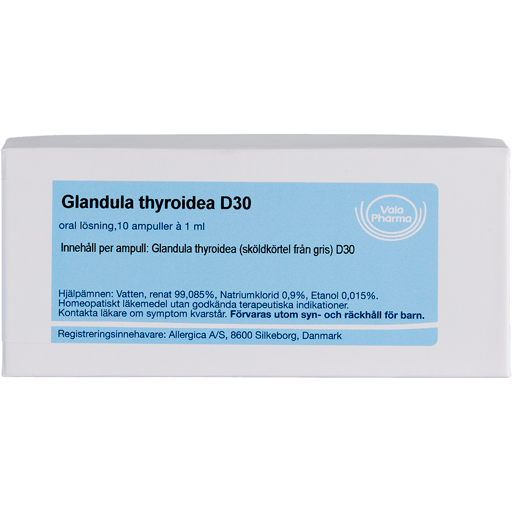 Glandula thyroidea D30 ampuller - homøopatisk lægemiddel fra Allergica