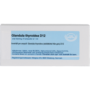 Glandula thyroidea D12 ampuller - homøopatisk lægemiddel fra Allergica