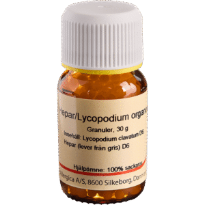 Hepar/Lycopodium organocomp sukkerkugler - homøopatisk lægemiddel fra Allergica