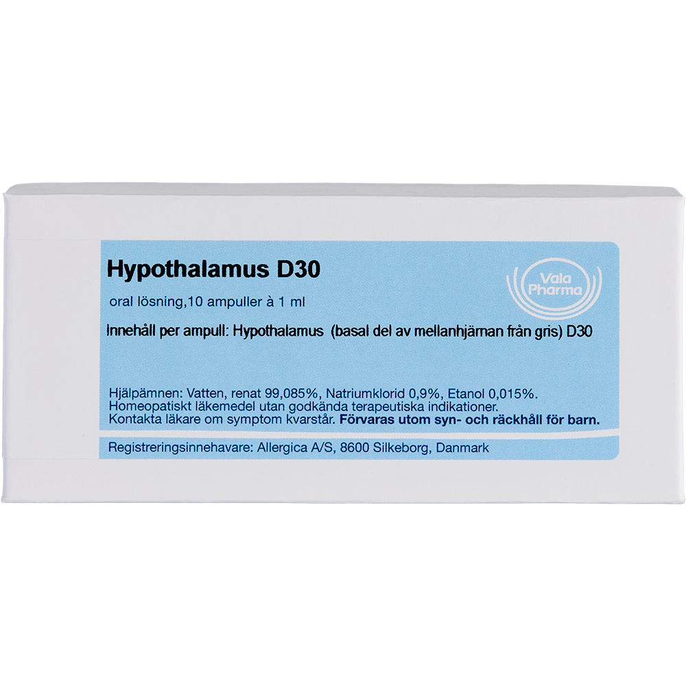 Hypothalamus D30 ampuller - homøopatisk lægemiddel fra Allergica