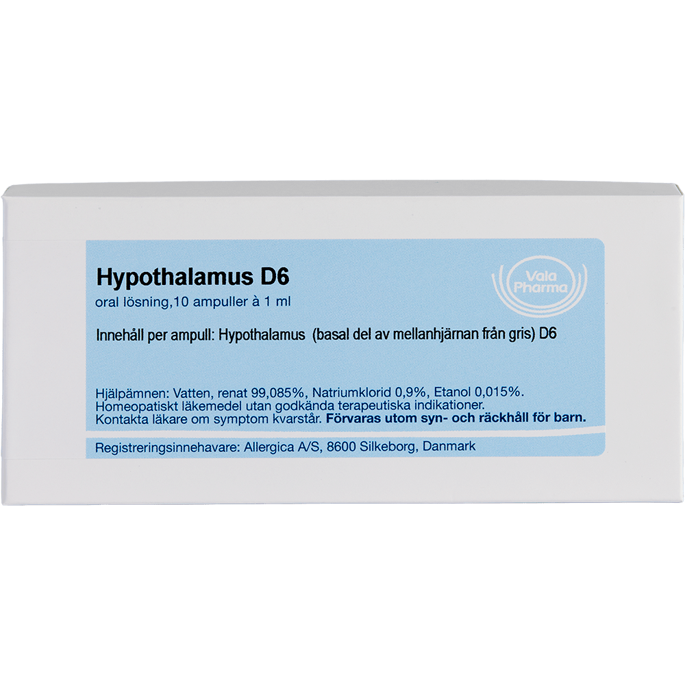 Hypothalamus D6 ampuller - homøopatisk lægemiddel fra Allergica