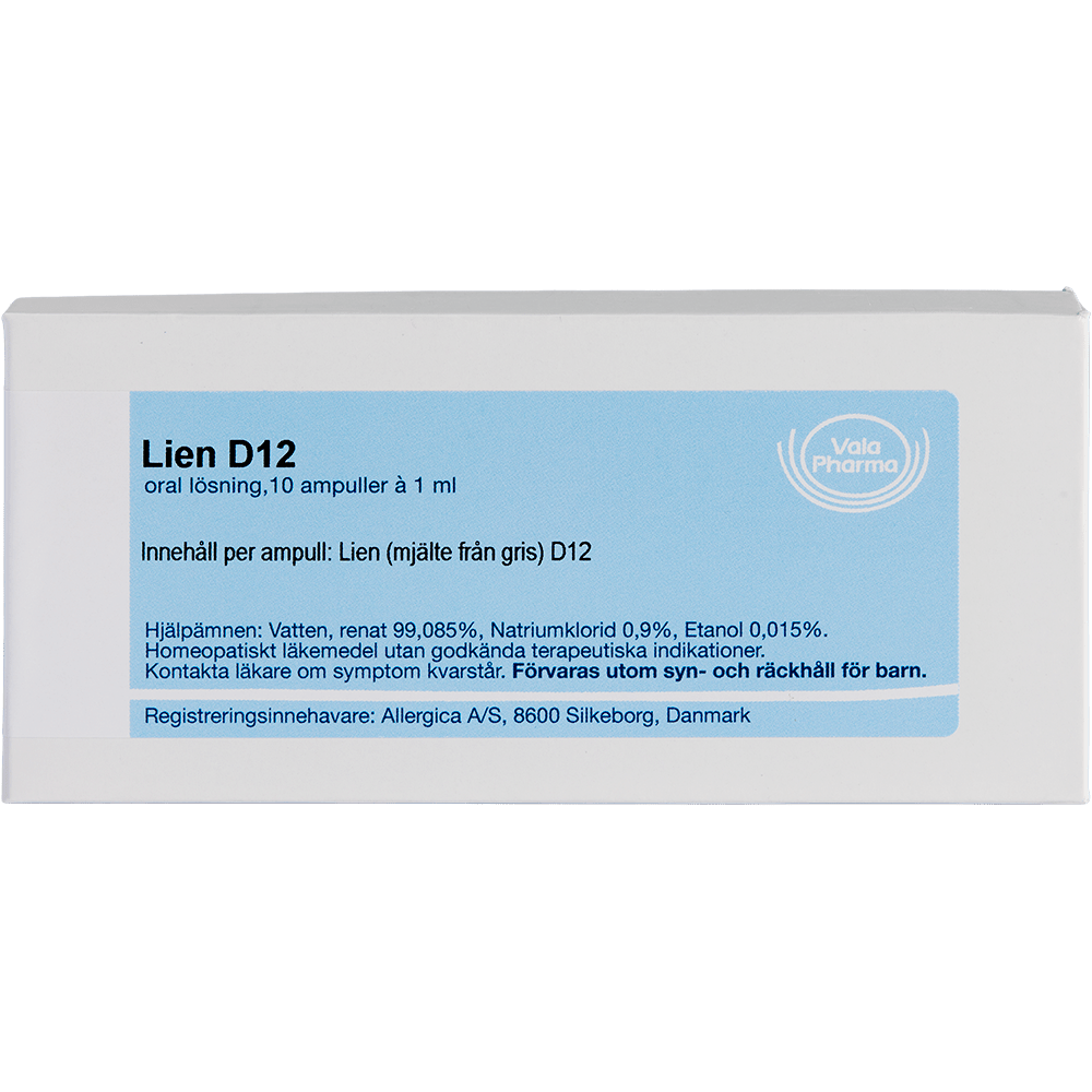 Lien D12 ampuller - homøopatisk lægemiddel fra Allergica