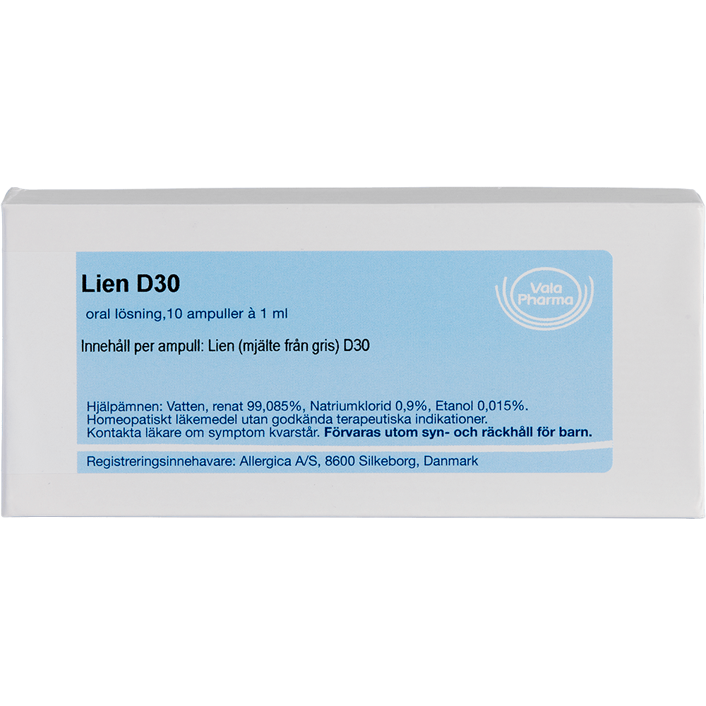 Lien D30 ampuller - homøopatisk lægemiddel fra Allergica