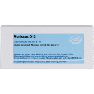 Meniscus D12 ampuller - homøopatisk lægemiddel fra Allergica