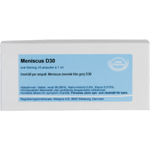 Meniscus D30 ampuller - homøopatisk lægemiddel fra Allergica