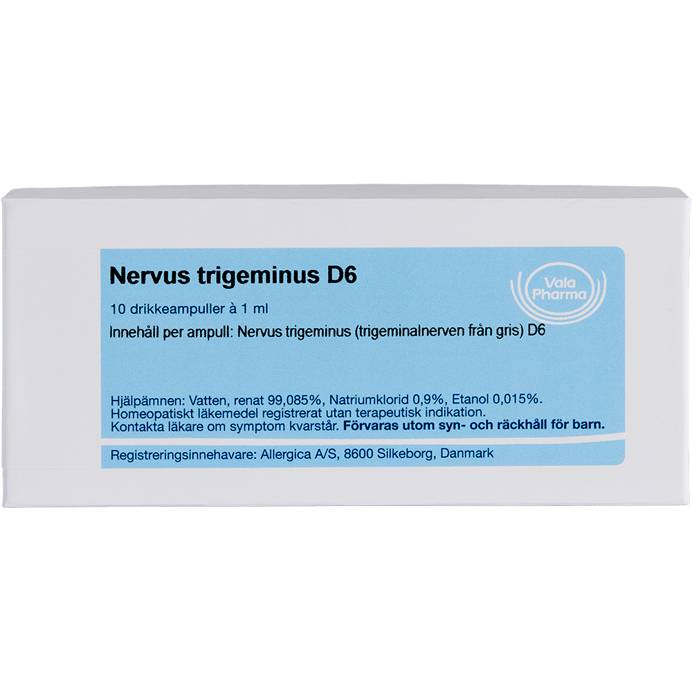 Nervus trigeminus D6 ampuller - homøopatisk lægemiddel fra Allergica