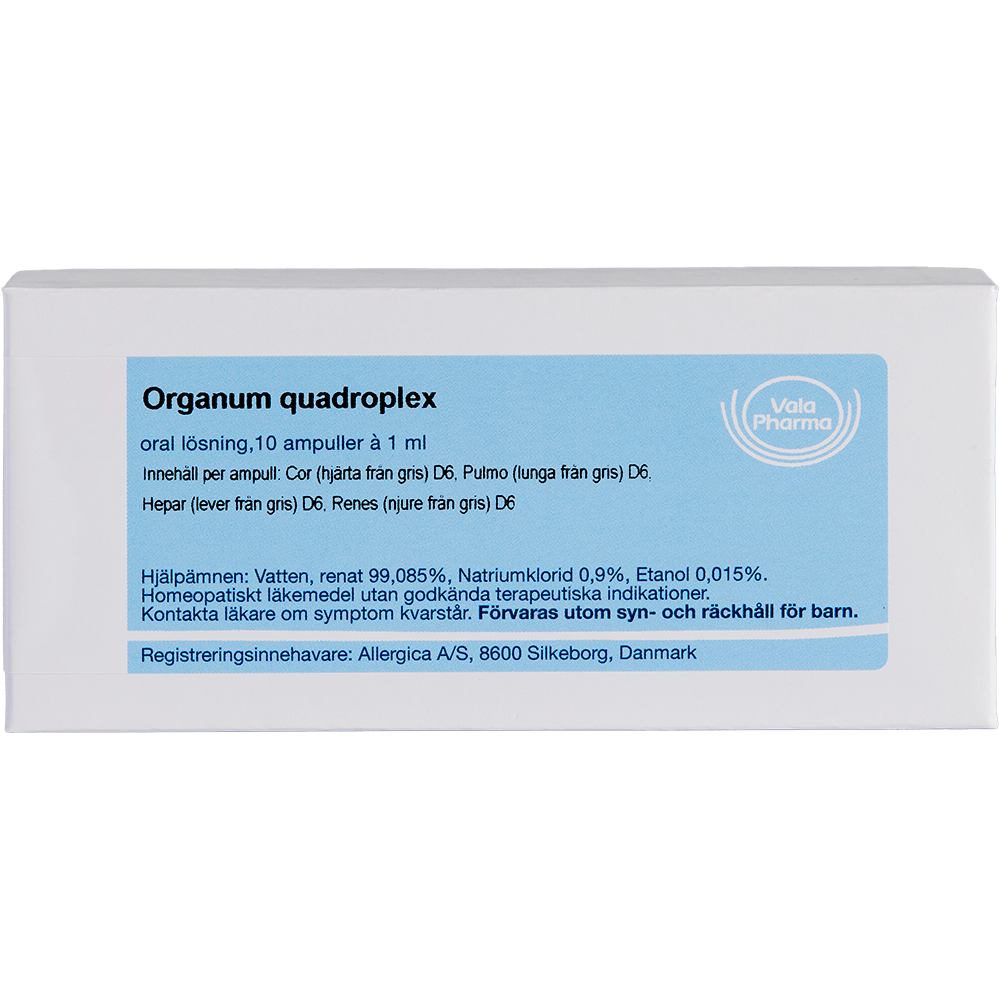 Organum quadroplex ampuller - homøopatisk lægemiddel fra Allergica