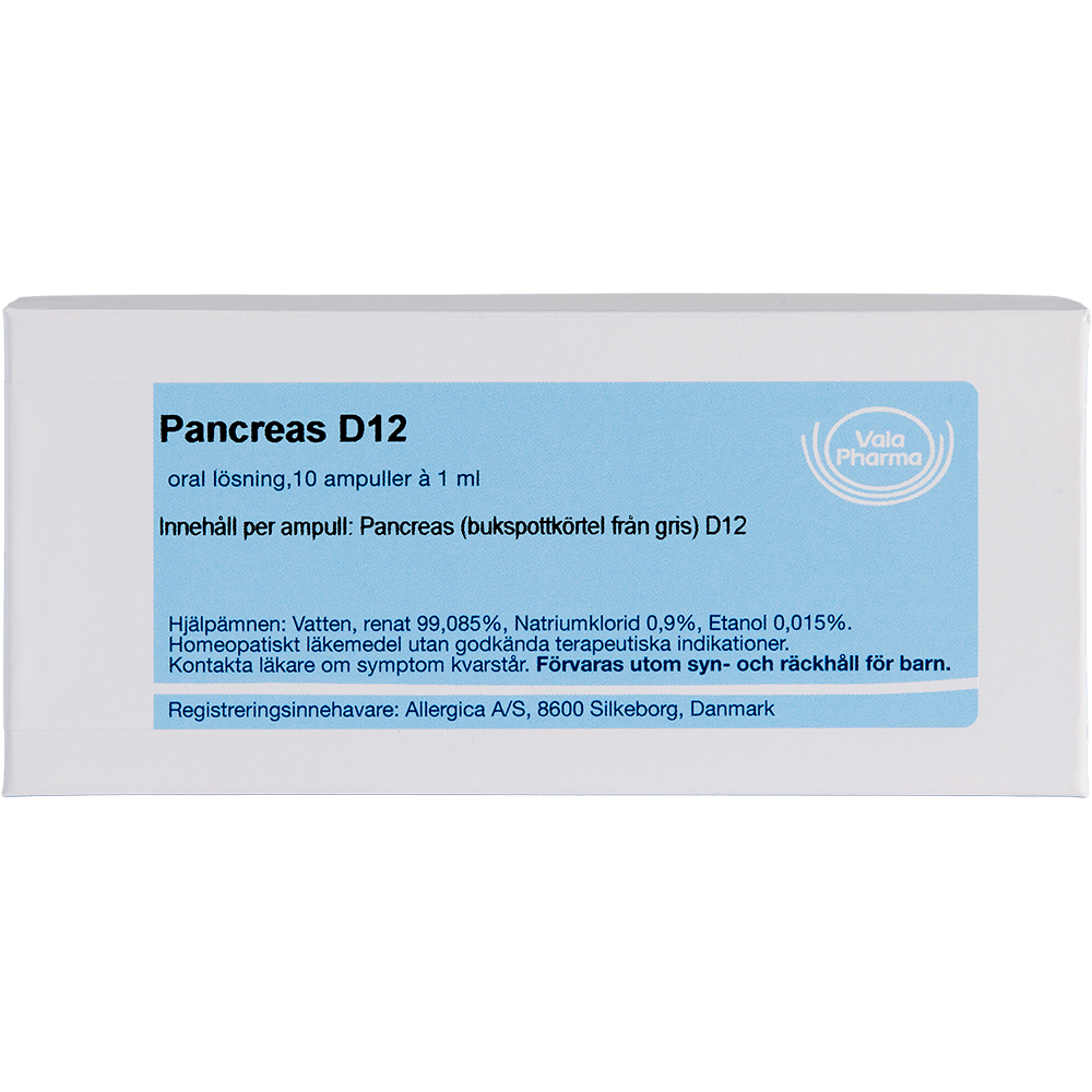 Pancreas D12 ampuller - homøopatisk lægemiddel fra Allergica