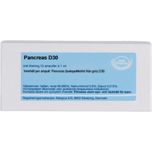 Pancreas D30 ampuller - homøopatisk lægemiddel fra Allergica