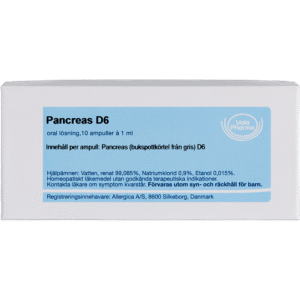 Pancreas D6 ampuller - homøopatisk lægemiddel fra Allergica