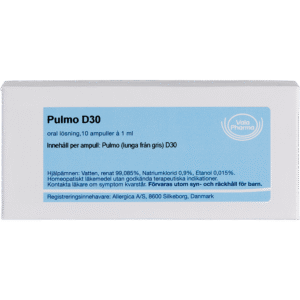 Pulmo D30 ampuller - homøopatisk lægemiddel fra Allergica