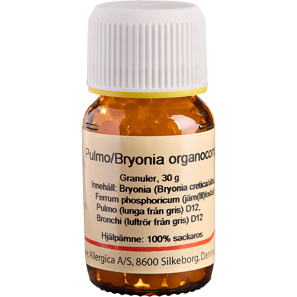 Pulmo/Bryonia organocomp sukkerkugler - homøopatisk lægemiddel fra Allergica