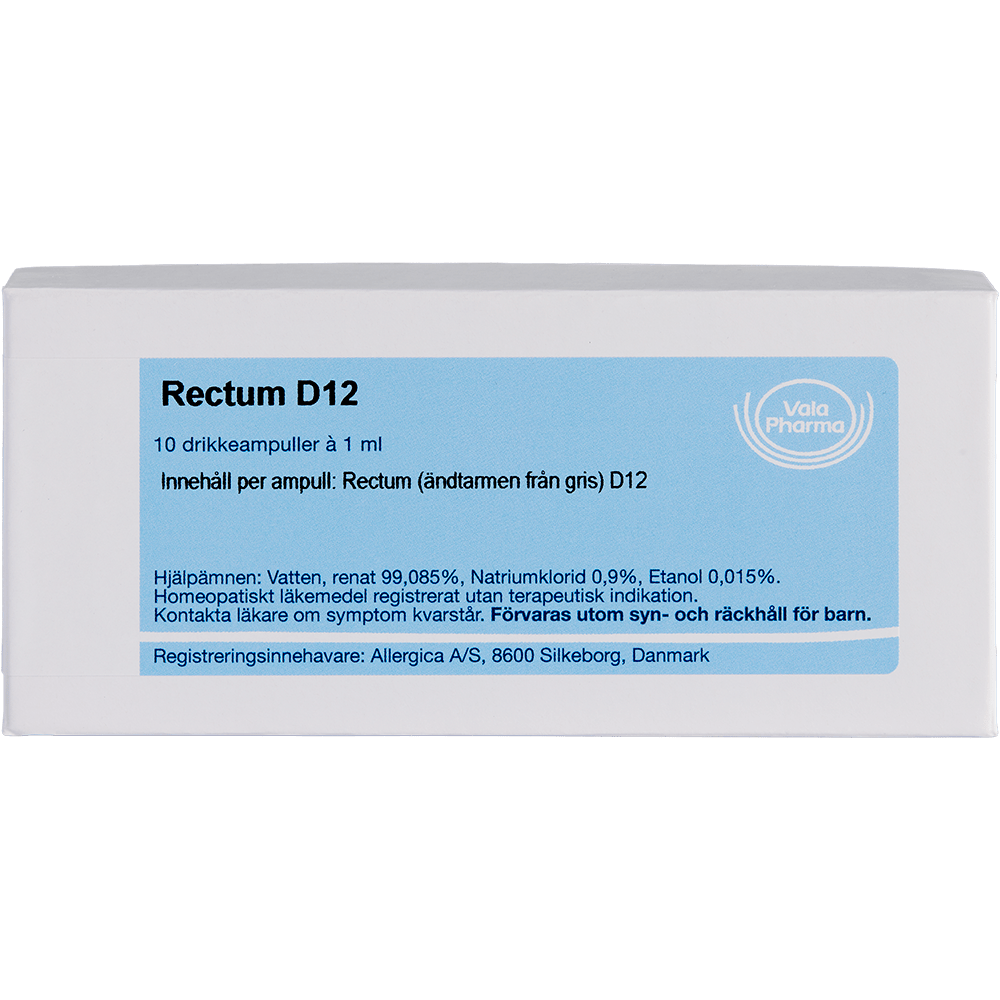 Rectum D12 ampuller - homøopatisk lægemiddel fra Allergica