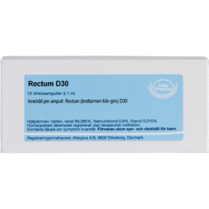 Rectum D30 ampuller - homøopatisk lægemiddel fra Allergica