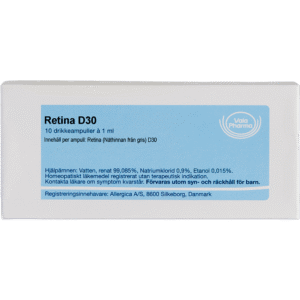 Retina D30 ampuller - homøopatisk lægemiddel fra Allergica