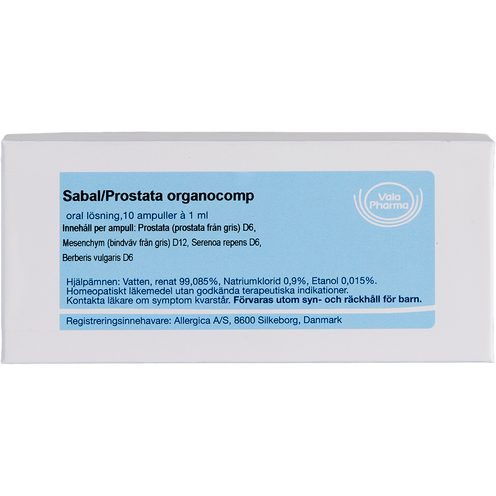 Sabal/Prostata organocomp ampuller - homøopatisk lægemiddel fra Allergica