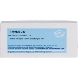 Thymus D30 ampuller - homøopatisk lægemiddel fra Allergica
