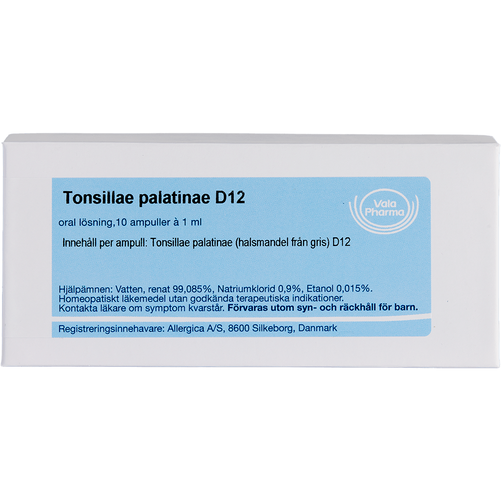 Tonsillae palatinae D12 ampuller - homøopatisk lægemiddel fra Allergica