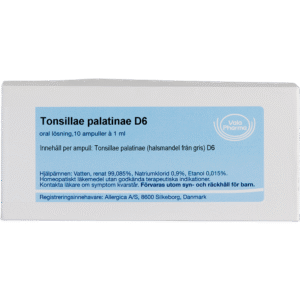 Tonsillae palatinae D6 ampuller - homøopatisk lægemiddel fra Allergica
