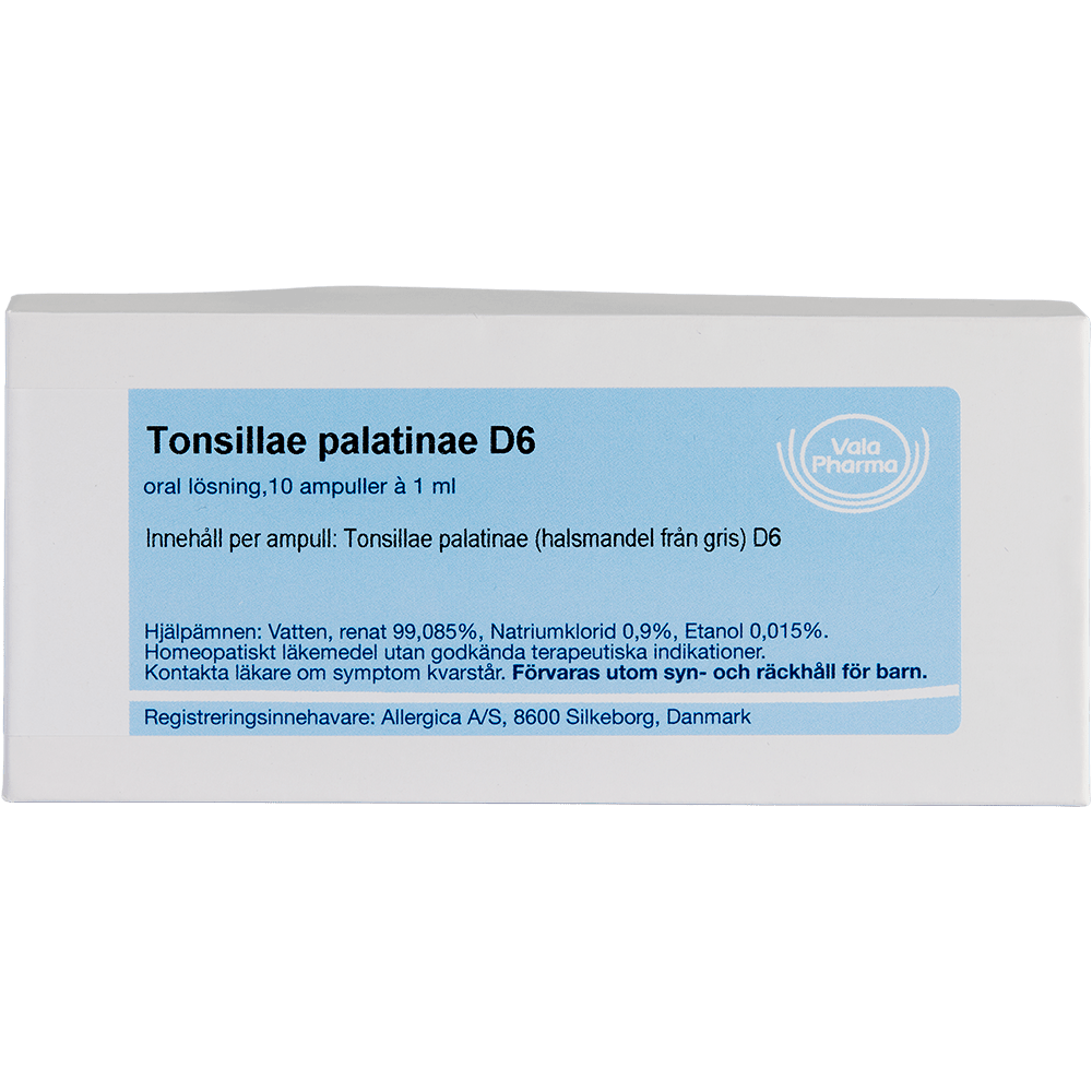 Tonsillae palatinae D6 ampuller - homøopatisk lægemiddel fra Allergica