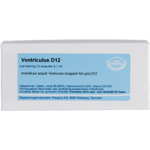 Ventriculus D12 ampuller - homøopatisk lægemiddel fra Allergica
