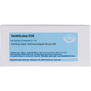 Ventriculus D30 ampuller - homøopatisk lægemiddel fra Allergica