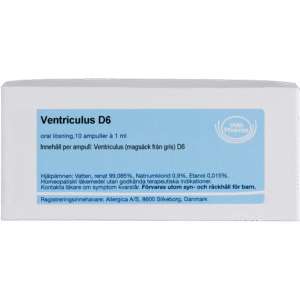 Ventriculus D6 ampuller - homøopatisk lægemiddel fra Allergica