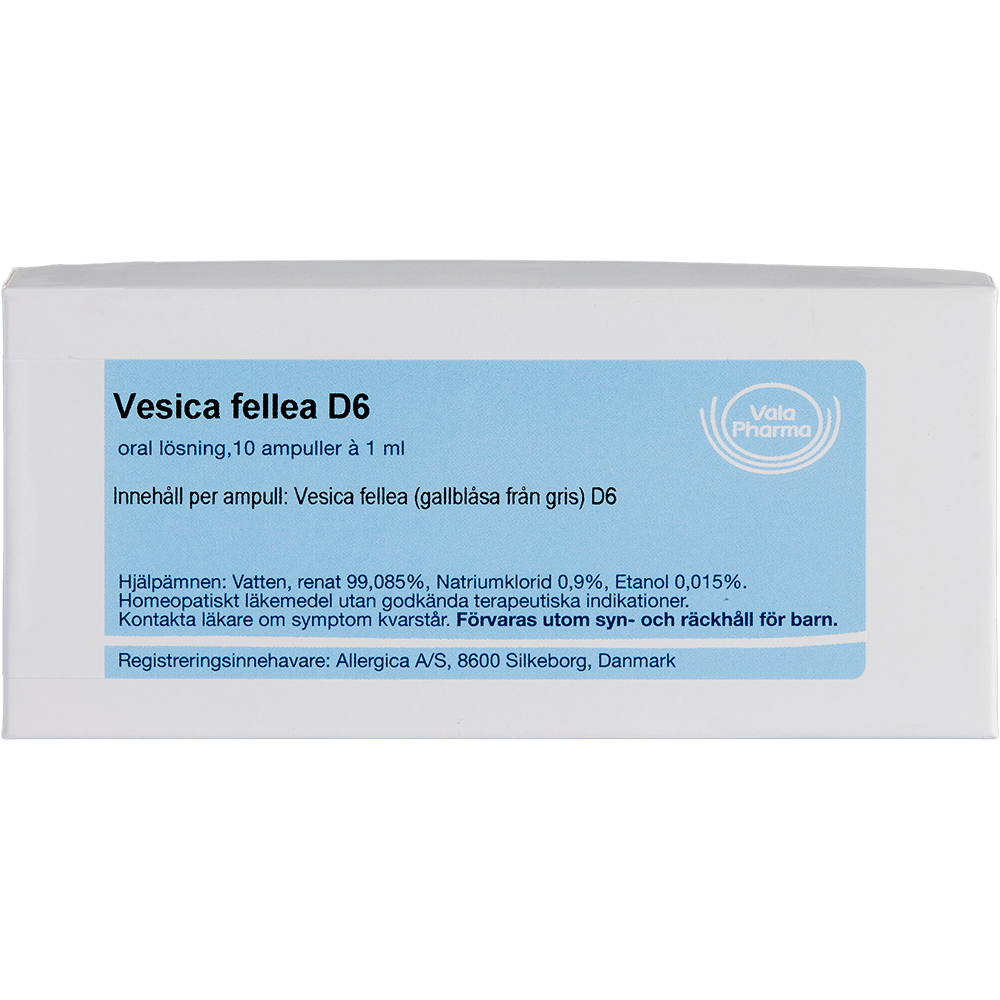 Vesica fellea D6 ampuller - homøopatisk lægemiddel fra Allergica