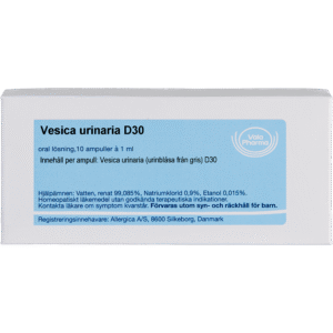 Vesica urinaria D30 ampuller - homøopatisk lægemiddel fra Allergica