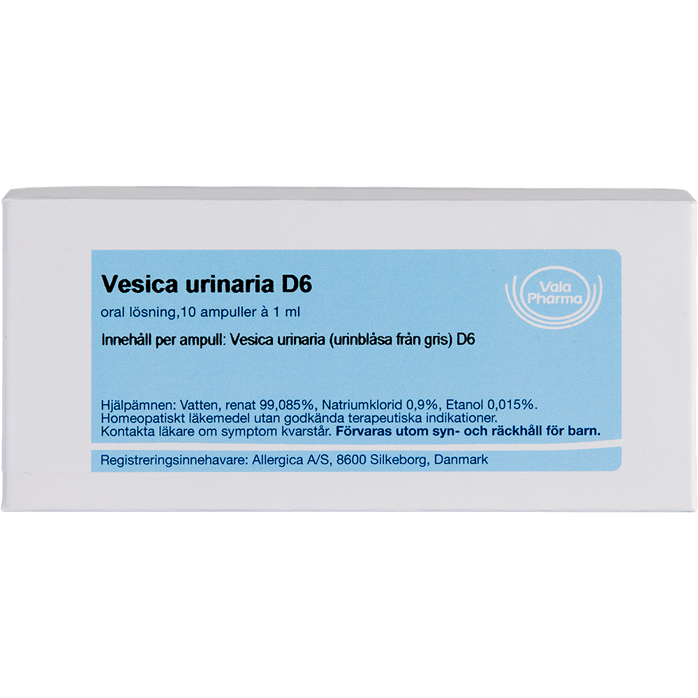 Vesica urinaria D6 ampuller - homøopatisk lægemiddel fra Allergica